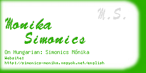 monika simonics business card